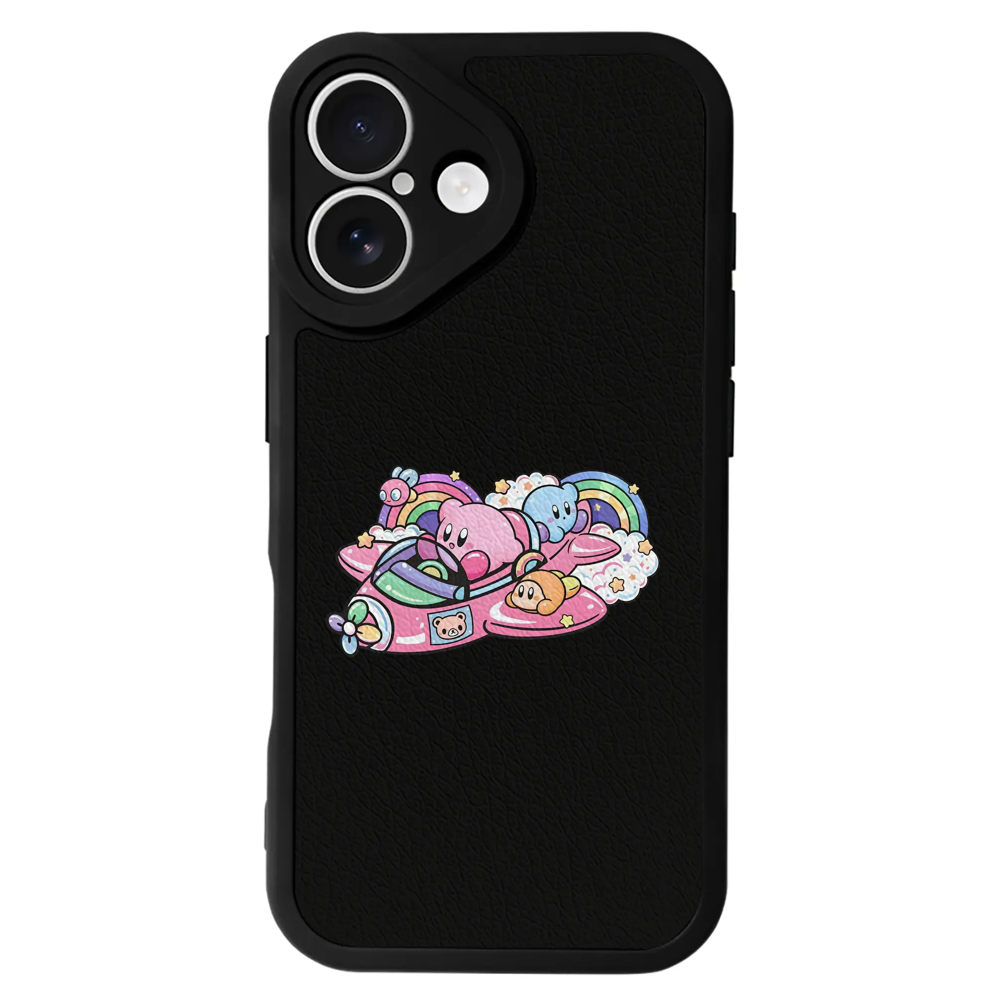 星のカービィ グッズ カービィ - IPhone 16シリーズ対応 ・ シリコンスマホケース ・ レザー調 ・ 高精度フィット ・ 耐衝撃 ・ ワイヤレス充電対応 ・ 精密カット